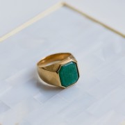 Sygnet z Dużym Awenturynem Gold