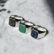 Sygnet z Dużym Awenturynem Silver