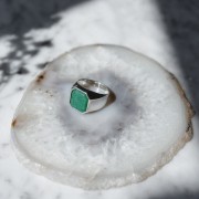 Sygnet z Dużym Awenturynem Silver