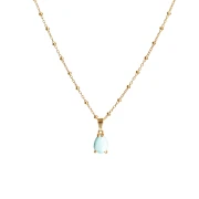 Naszyjnik Duża Łezka z Larimarem Gold
