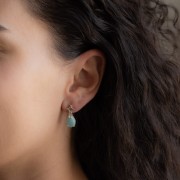 Kolczyki Star Duże Łezki z Larimarem Silver