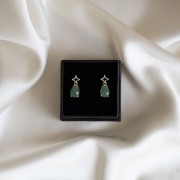 Kolczyki Star Duże Łezki z Awenturynem Silver