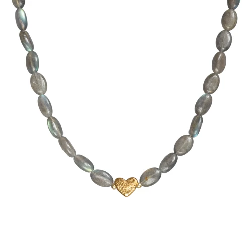 Choker z Serduszkiem i Labradorytem Gold