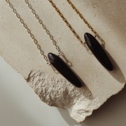 Naszyjnik z Podłużnym Onyksem Silver