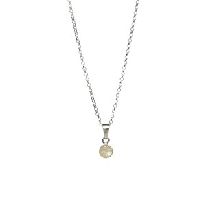 Naszyjnik Kamień Księżycowy Płaski 6mm Silver