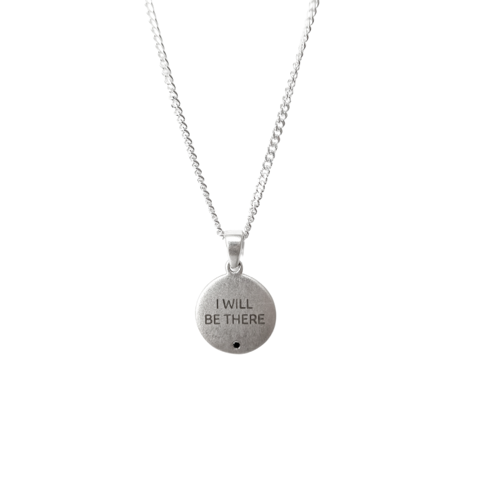 Personalizowany Naszyjnik Okrągły z Czarnym Diamentem Silver
