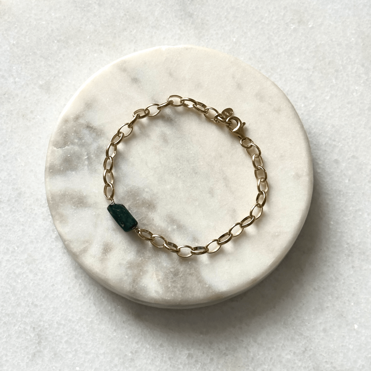 Bransoletka z Malachitem Gold