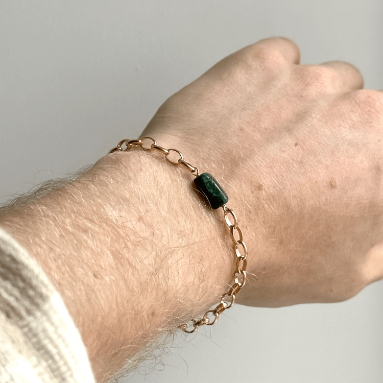 Bransoletka z Malachitem Gold