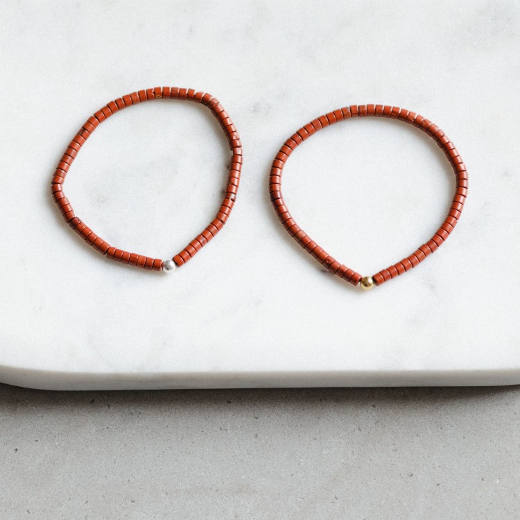 Bransoletka Oponka Jaspis Silver