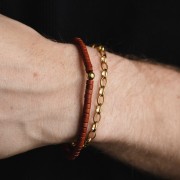 Bransoletka Oponka Jaspis Gold