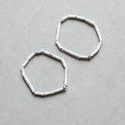 Bransoletka Rurka Howlit Biały Silver