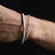 Bransoletka Rurka Howlit Biały Silver