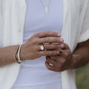 Bransoletka Rurka Howlit Biały Silver