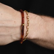 bransoletka Rurka Karneol Gold