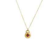 Naszyjnik Star Lock z Granatem Gold