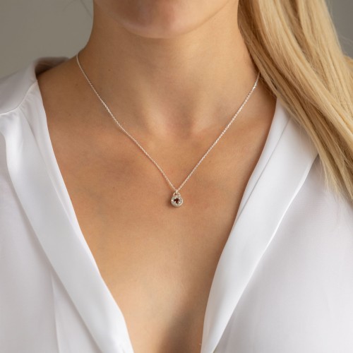 Naszyjnik Star Lock z Granatem Silver