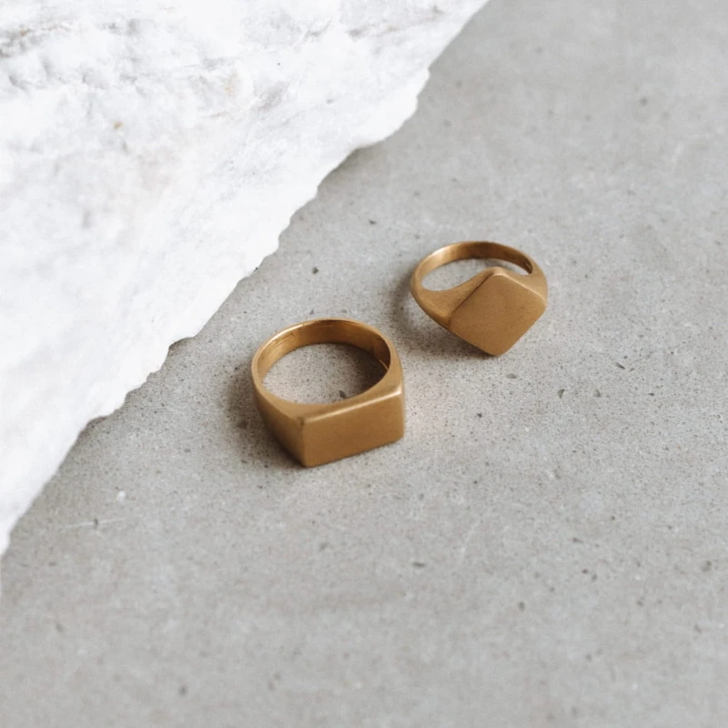 Sygnet Romb Basic Gold