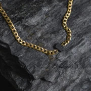 Naszyjnik z Czarnym Turmalinem na Grubym Łańcuszku