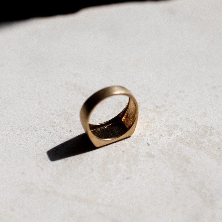 Złoty Sygnet Prostokąt Basic