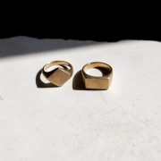 Złoty Sygnet Prostokąt Basic