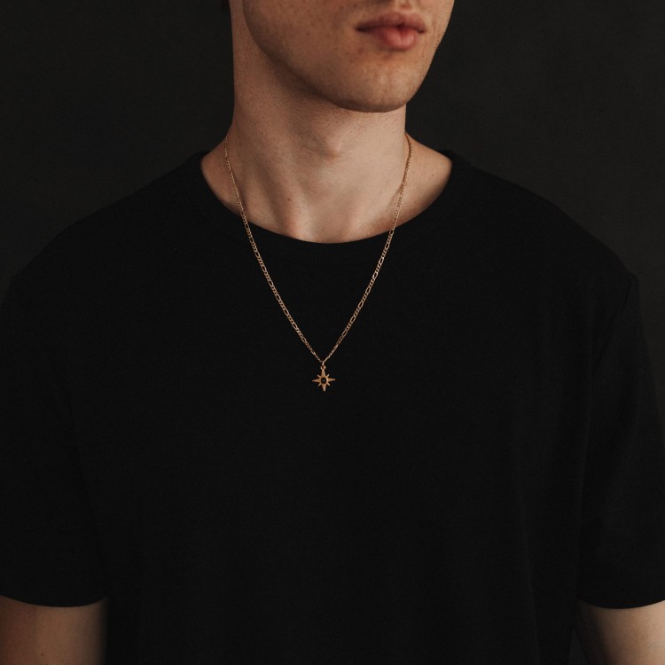 Naszyjnik Róża Wiatrów z Onyksem Gold