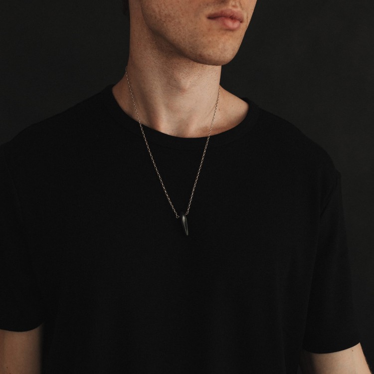 Naszyjnik z Podłużnym Onyksem Silver