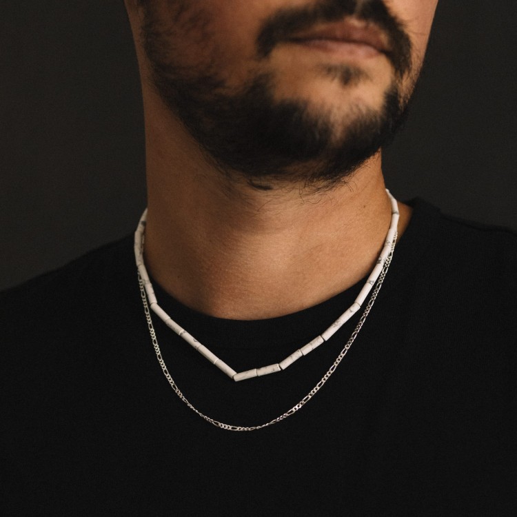 Naszyjnik Rurka Howlit Biały