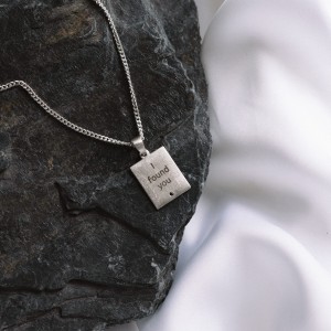 Personalizowany Naszyjnik Prostokątny z Czarnym Diamentem Silver