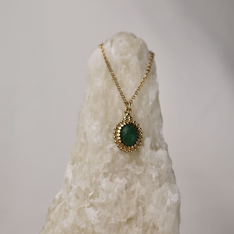 Naszyjnik w Stylu Vintage z Awenturynem Gold