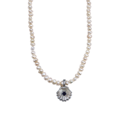Naszyjnik Z Pereł Z Muszelką Z Iolitem Silver (id: 2756)