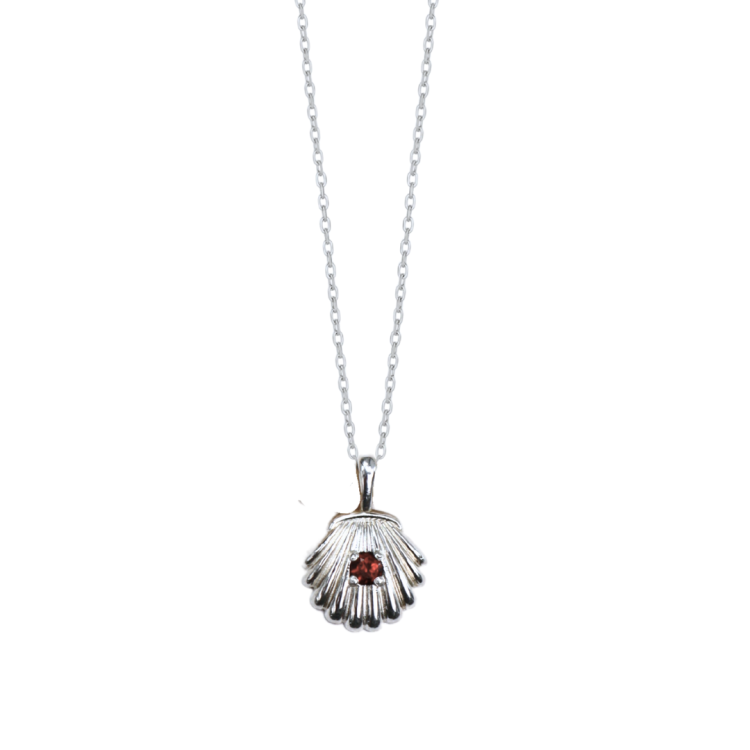 Naszyjnik Muszelka z Granatem Silver (id: 2762)