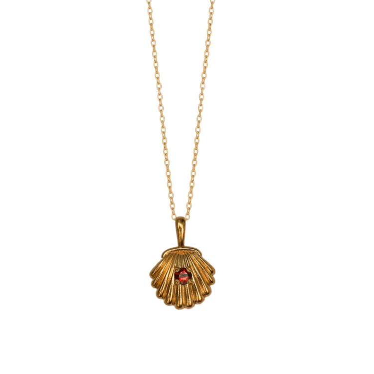 Naszyjnik Muszelka z Granatem Gold (id: 2747)