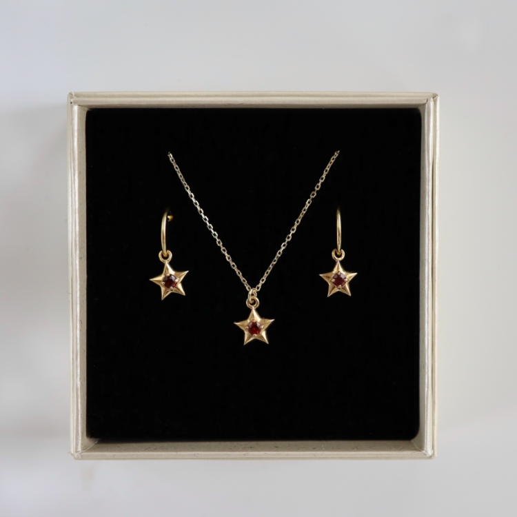 Zestaw Gold Mini Gwiazdka z Kamieniem Do Wyboru (id: 2228)