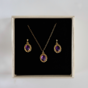 Zestaw Gold W Stylu Vintage z kamieniem do wyboru (id: 779)