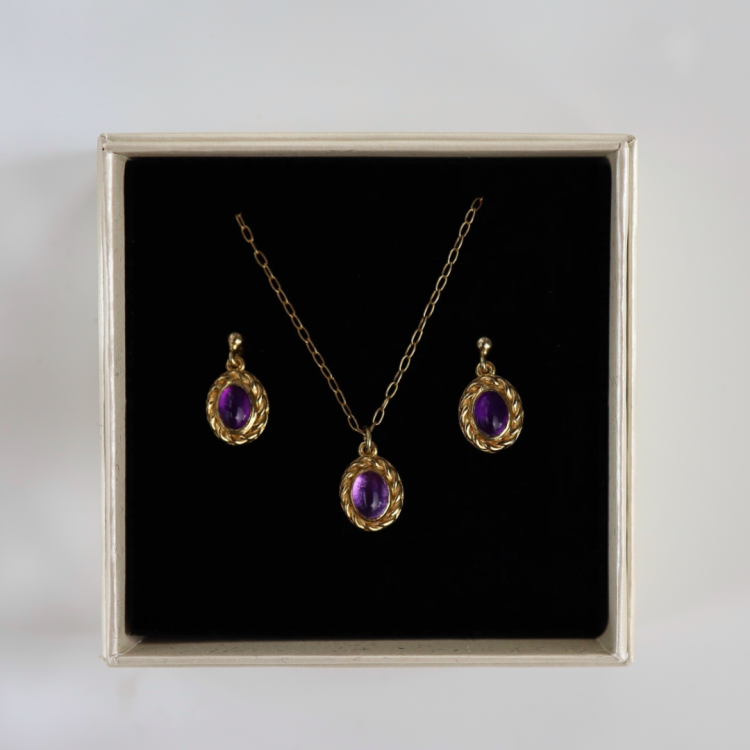 Zestaw Gold W Stylu Vintage z kamieniem do wyboru (id: 779)