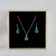 Zestaw Silver Łezka Fasetowana z Kamieniem Do Wyboru (id: 2235)