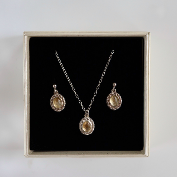 Zestaw Silver W Stylu Vintage z kamieniem do wyboru (id: 780)