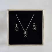 Zestaw Silver z Owalnym kamieniem do wyboru (id: 1199)