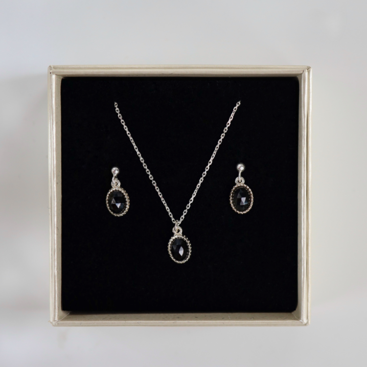 Zestaw Silver z Owalnym kamieniem do wyboru (id: 1199)