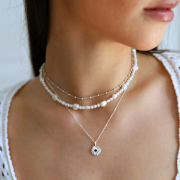 Naszyjnik Muszelka z Granatem Silver (id: 2762)