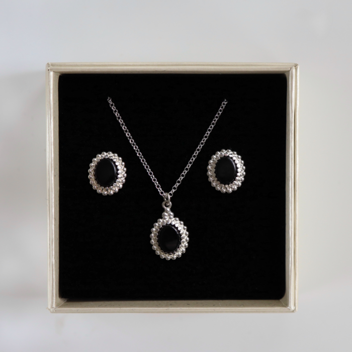Zestaw Silver Vintage z Kamieniem Do Wyboru (id: 2239)