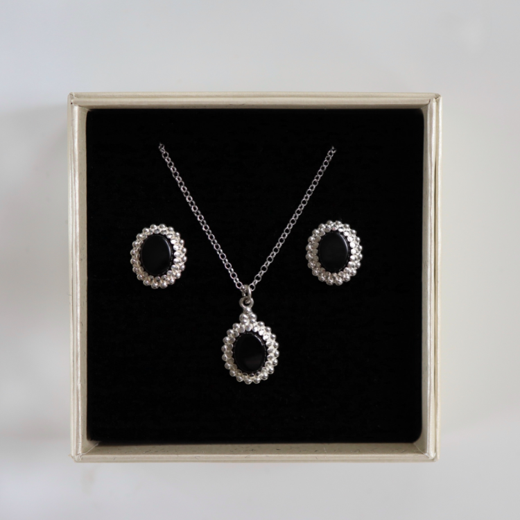 Zestaw Silver Vintage z Kamieniem Do Wyboru (id: 2239)