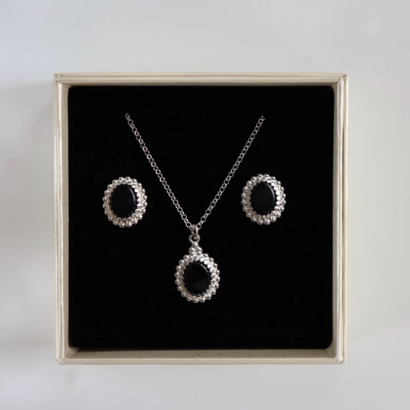 Zestaw Silver Vintage z Kamieniem Do Wyboru (id: 2239)