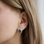 Kolczyki Vintage z Awenturynem Silver