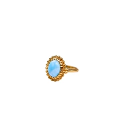Pierścionek Vintage z Larimarem Gold