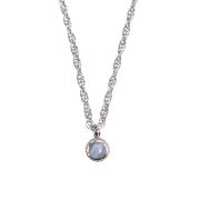 Naszyjnik Agat Blue Lace 8 mm SILVER