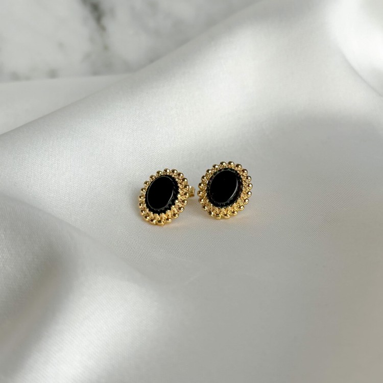 Kolczyki Vinatge z Onyksem