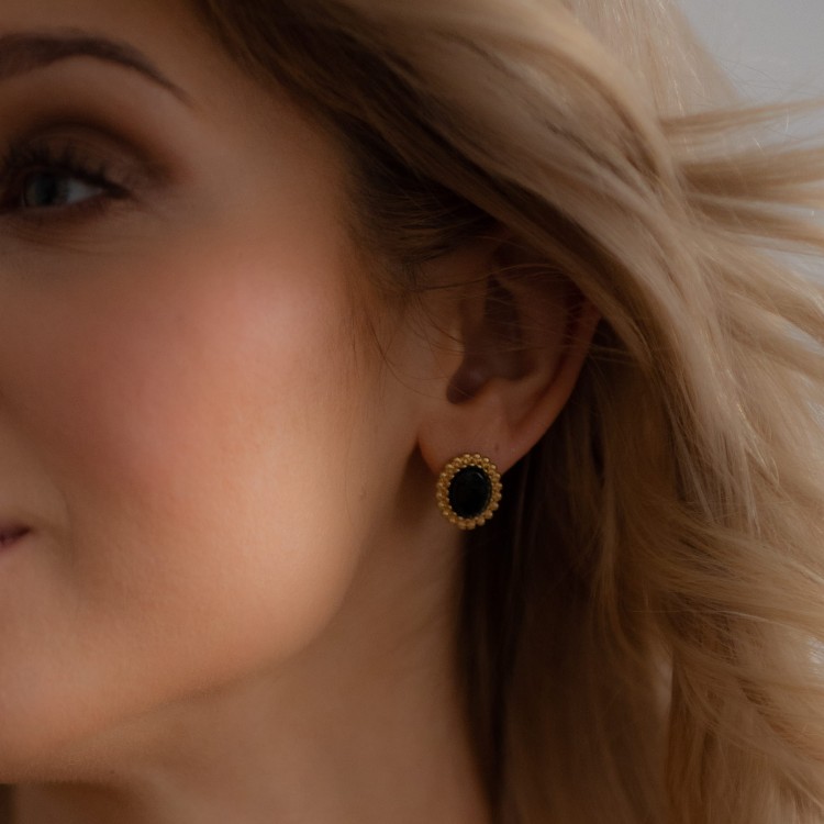 Kolczyki Vinatge z Onyksem