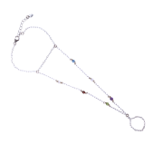 Bransoletka z Pierścionkiem z Sześcioma Kamieniami Silver