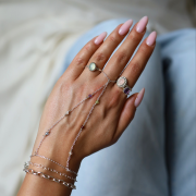 Bransoletka z Pierścionkiem z Sześcioma Kamieniami Silver